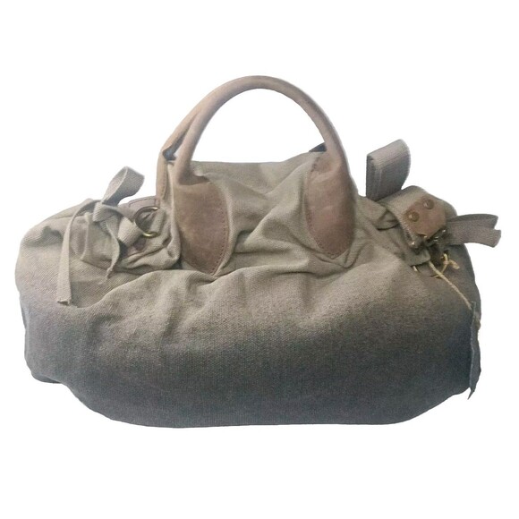 Jesslyn Blake Shoulder Tote Canvas Duffle Bag Large Weekender Ewing Brown - Picture 2 of 11